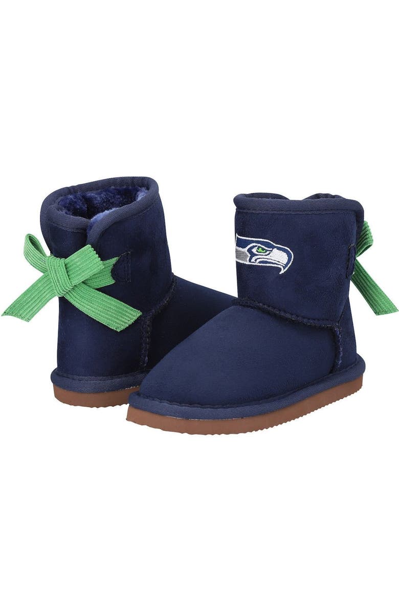 CUCE Girls Toddler Cuce College Navy Seattle Seahawks Low Team Ribbon Boots, Alternate, color,