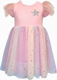 Lola + The Boys Shining Star Feather Tutu Dress