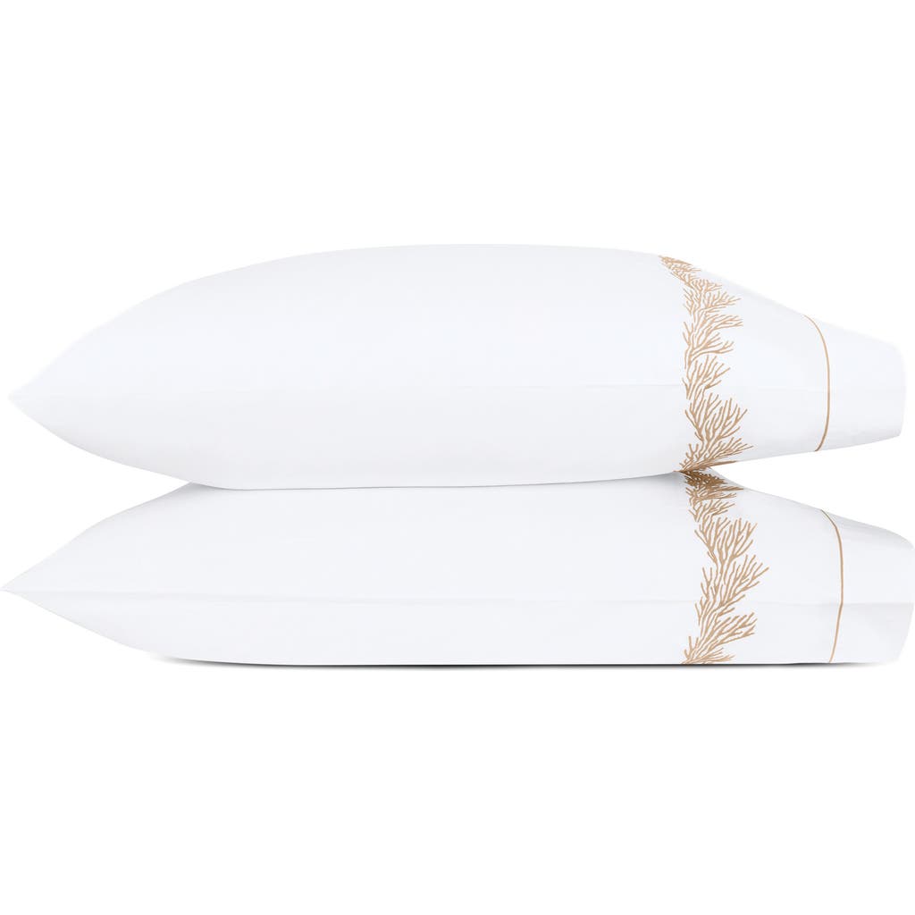 Matouk Atoll 520 Thread Count Cotton Percale Set Of 2 Pillowcases