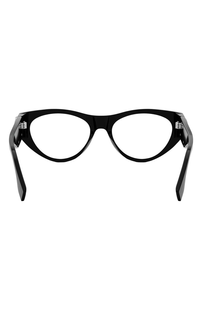 Fendi First 52mm Cat Eye Optical Glasses, Alternate, color, Shiny Black