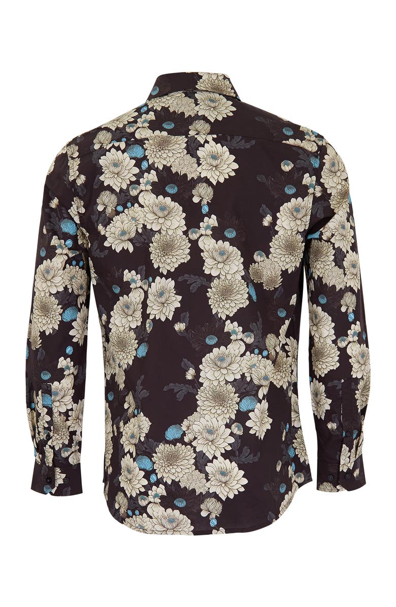 Lords of Harlech Nigel Button-Up Shirt, Alternate, color, Serious Floral Black
