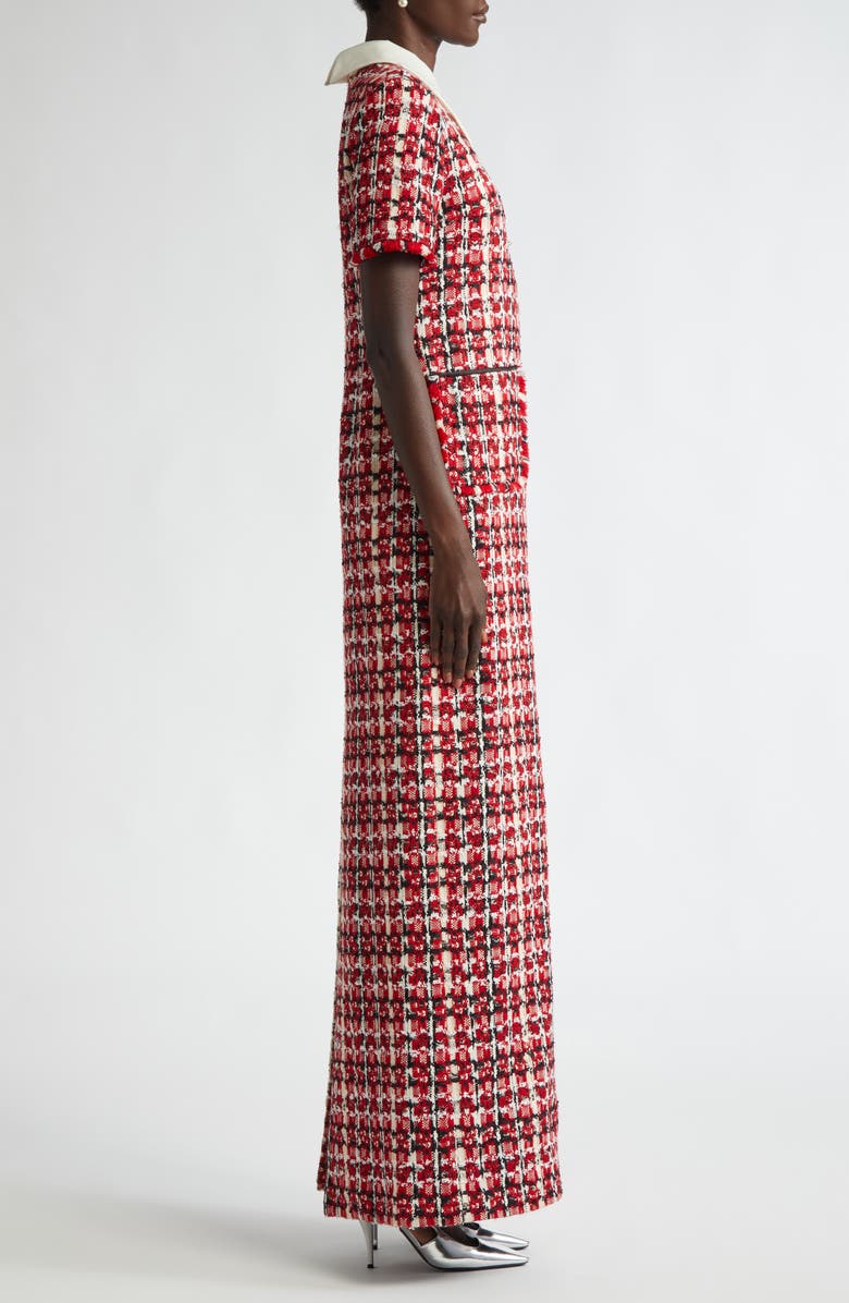 St. John Collection Plaid Eyelash Tweed Gown, Alternate, color, 