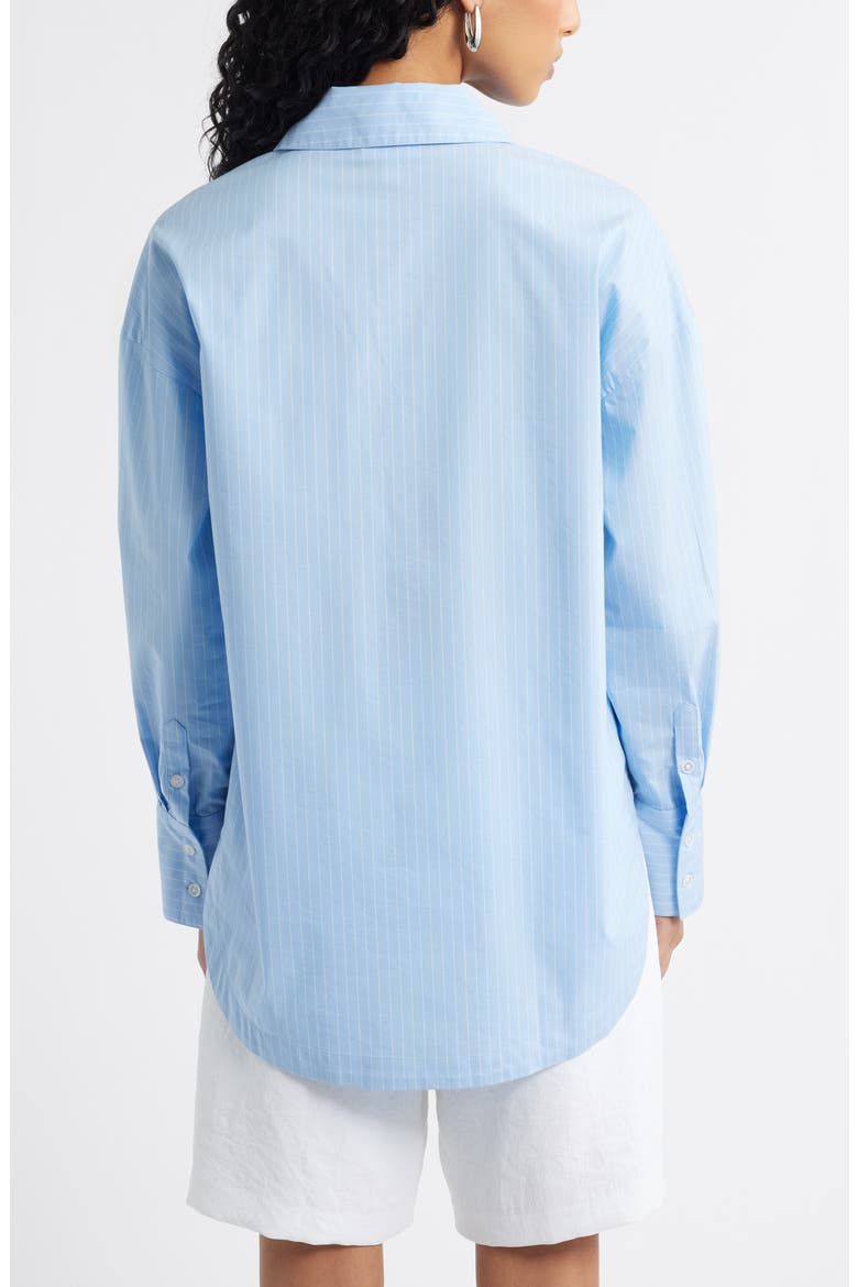 Oversize Poplin Button-Up Shirt, Alternate, color, BLUE- IVORY SLICE PIN