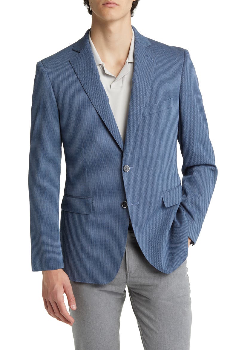 Soho Stretch Denim Sport Coat, Main, color, SLATE BLUE WAFFLE
