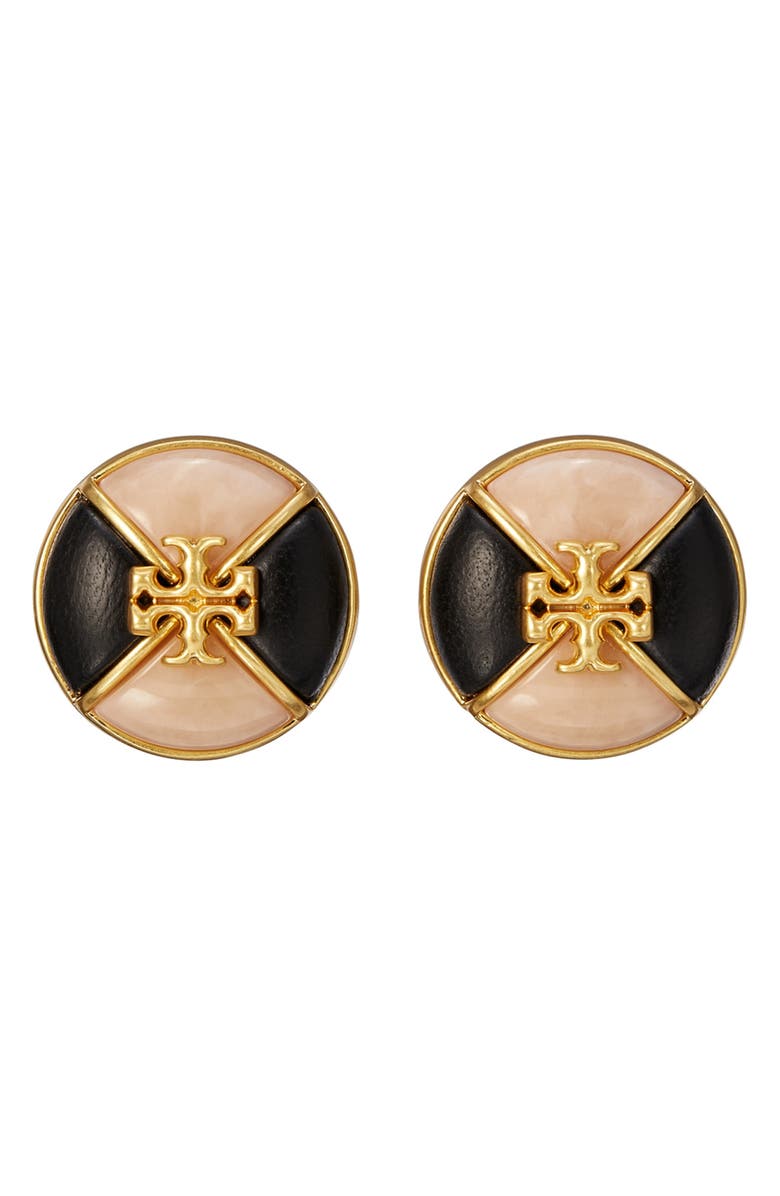 Tory Burch Kira Button Clip-On Earrings, Main, color, 