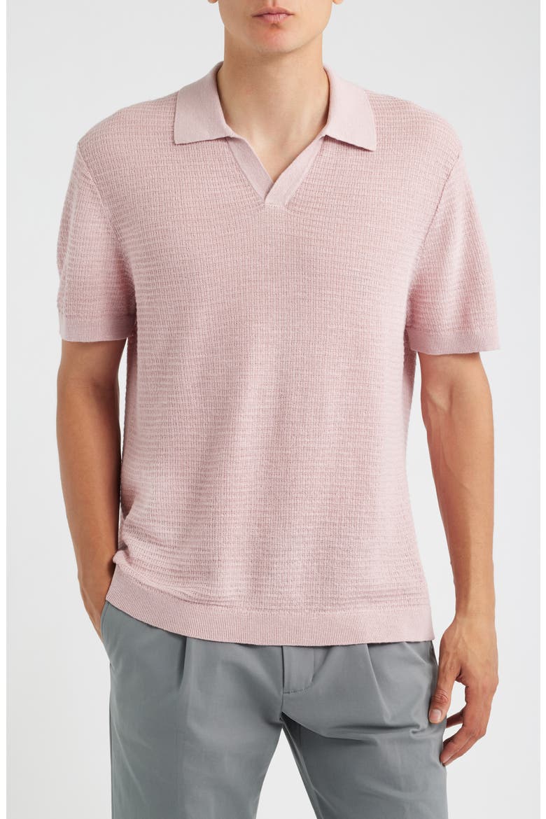 Brenan Linen Blend Polo, Main, color, CHALK PINK - VIN