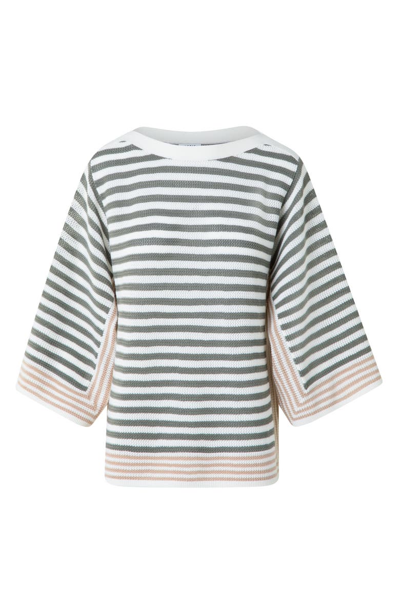 Akris punto Stripe Virgin Merino Wool Sweater, Alternate, color, Cream-Beige-Khaki