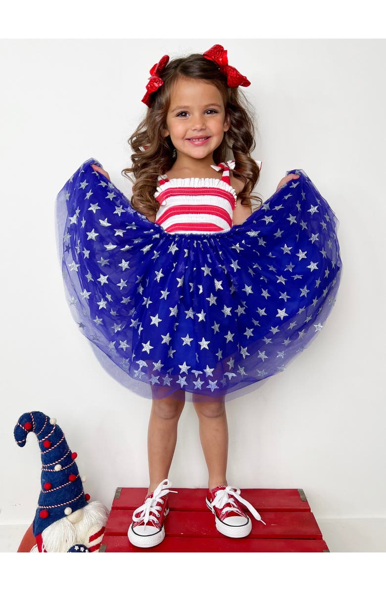 Mia Belle Girls Girls Twinkling Stars Smocked Tutu Dress, Alternate, color, 