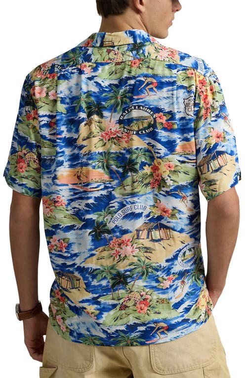 Polo Ralph Lauren Short Sleeve Tropical Print Lightweight Shirt In Polo Surf Scenic