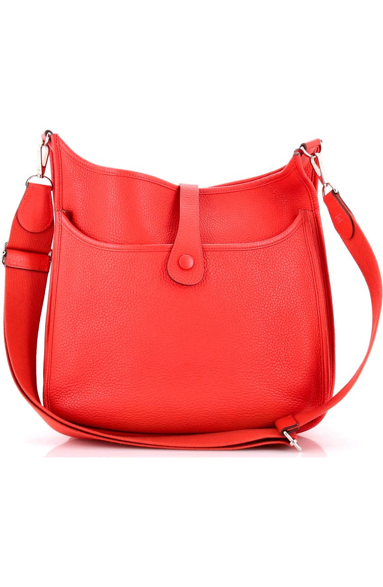 Pre-Owned Hermes Evelyne Bag Gen III Clemence PM, Alternate, color, Rouge Pivoine