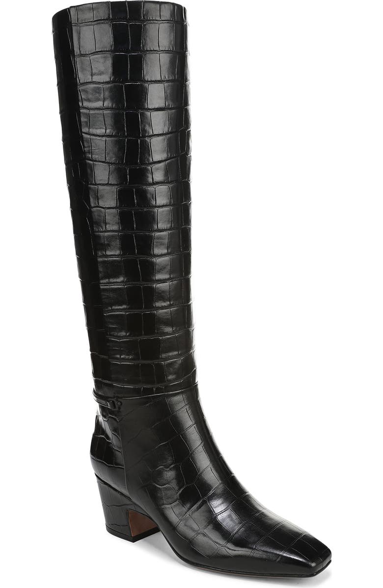 Franco Sarto Sorelina Knee High Boot, Main, color, Black Croc