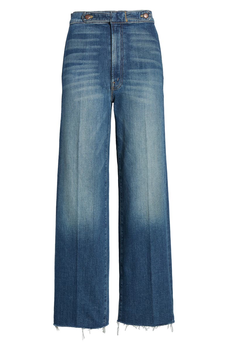 MOTHER The Loop De Loop Frayed Wide Leg Jeans, Alternate, color, 
