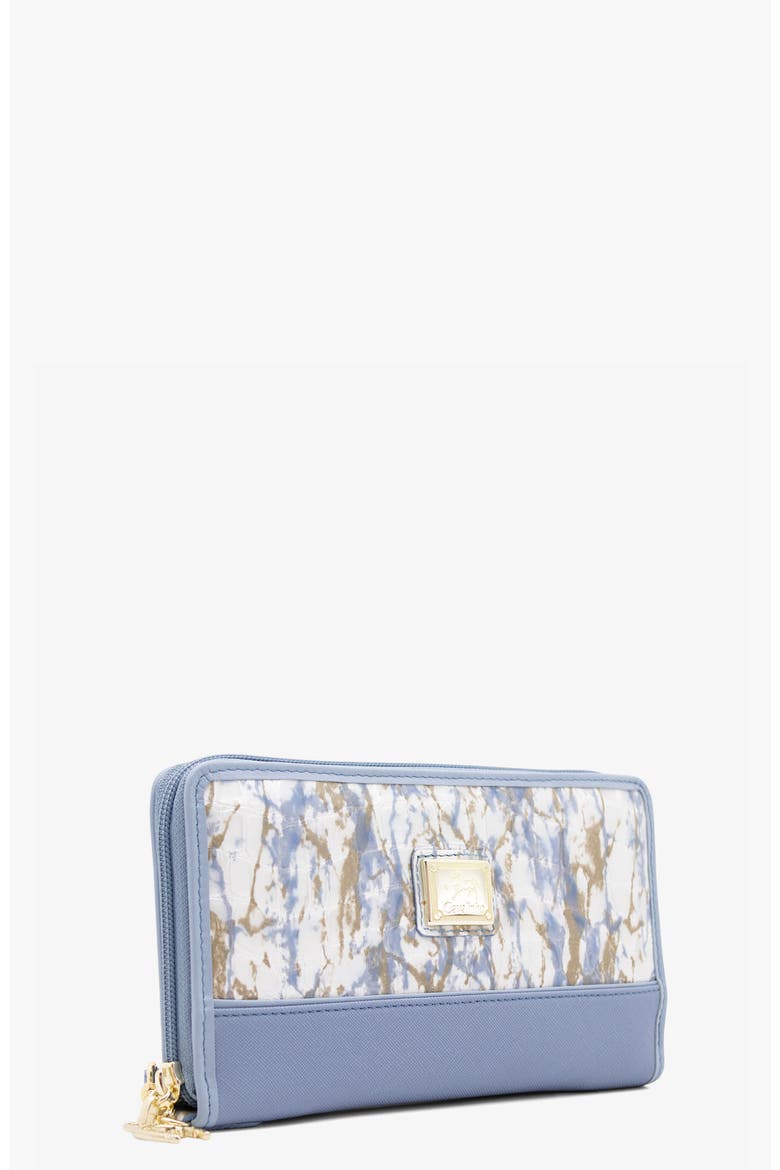 Acqua Bella Wristlet Wallet 213, Alternate, color, Blue / White