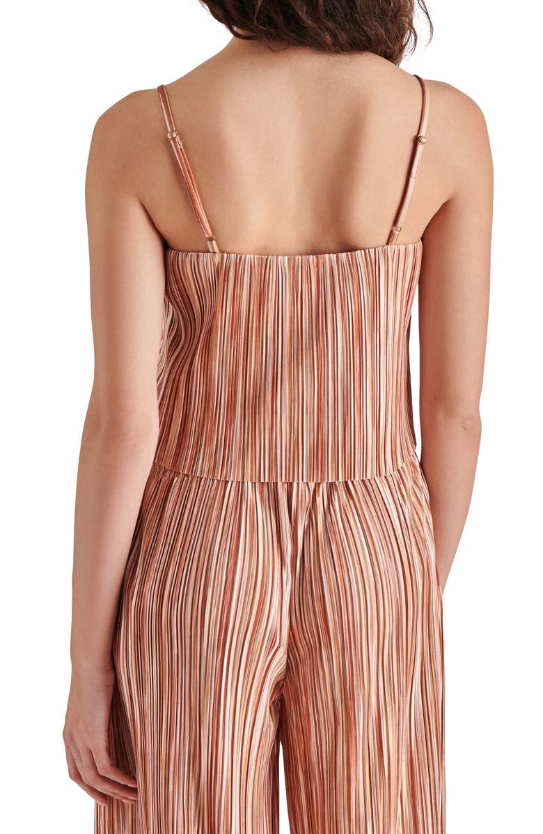 Steve Madden Moira Variegated Stripe Plissé Camisole, Alternate, color, Terracotta Multi