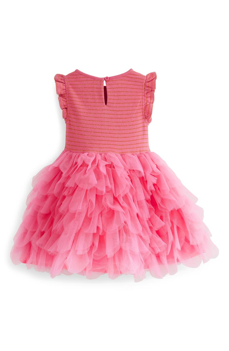 Mini Boden Kids' Metallic Stripe Petal Skirt Party Dress, Alternate, color, 