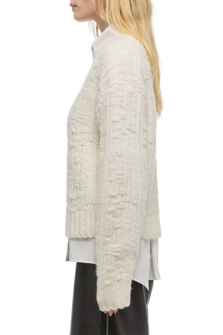 Textured Merino Wool Blend Sweater, Alternate, color, IVORY