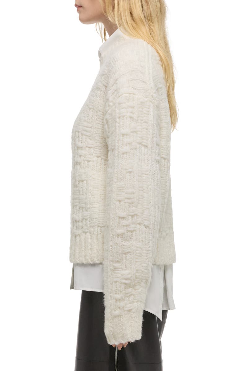 Helmut Lang Textured Merino Wool Blend Sweater, Alternate, color, Ivory