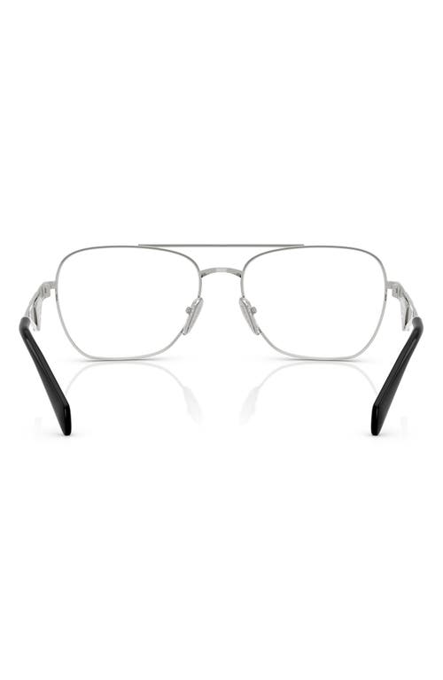 Prada 57mm Pilot Optical Glasses In Silver