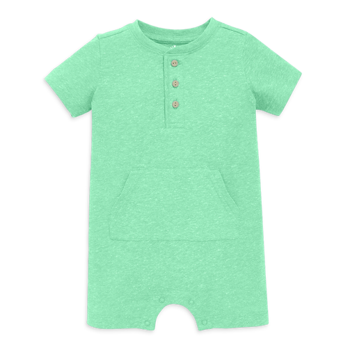 Shop Primary Baby Heathered Henley Shortie In Clover
