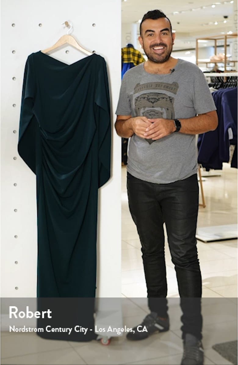 Drape Back Scuba Crepe Gown, sales video thumbnail