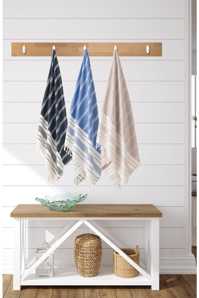 Paros Turkish Towel, Alternate, color, Black