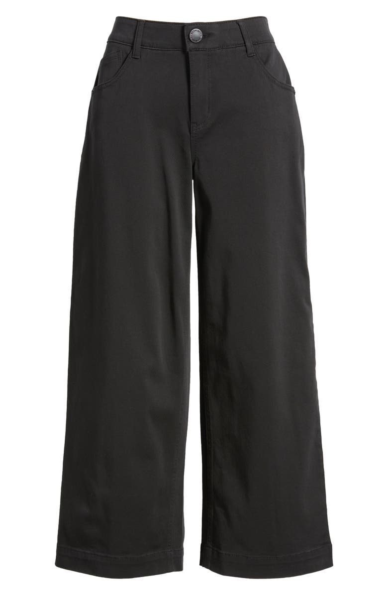 Wit & Wisdom Sam High Waist Ankle Wide Leg Twill Pants, Alternate, color, Black