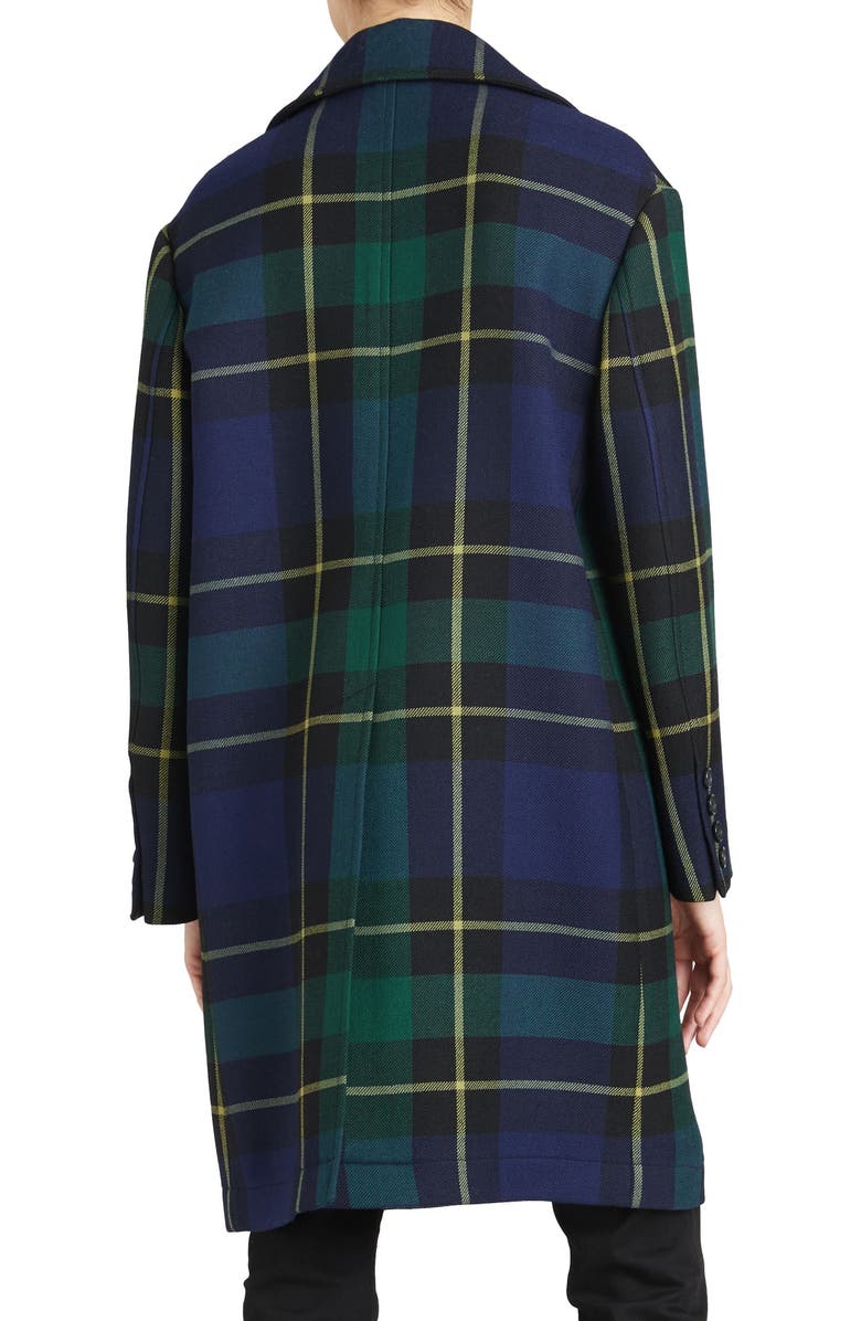 Burberry Strathyre Tartan Plaid Wool Blend Coat, Alternate, color,