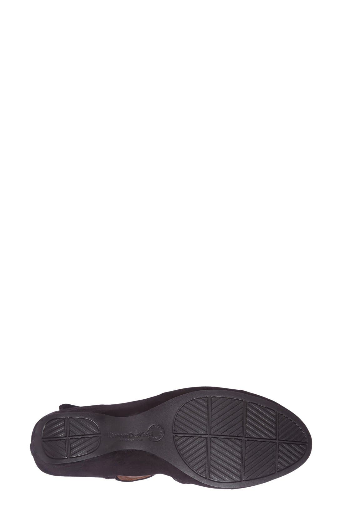 L'Amour des Pieds Orva Wedge Sandal, Alternate, color, Black Kidsuede