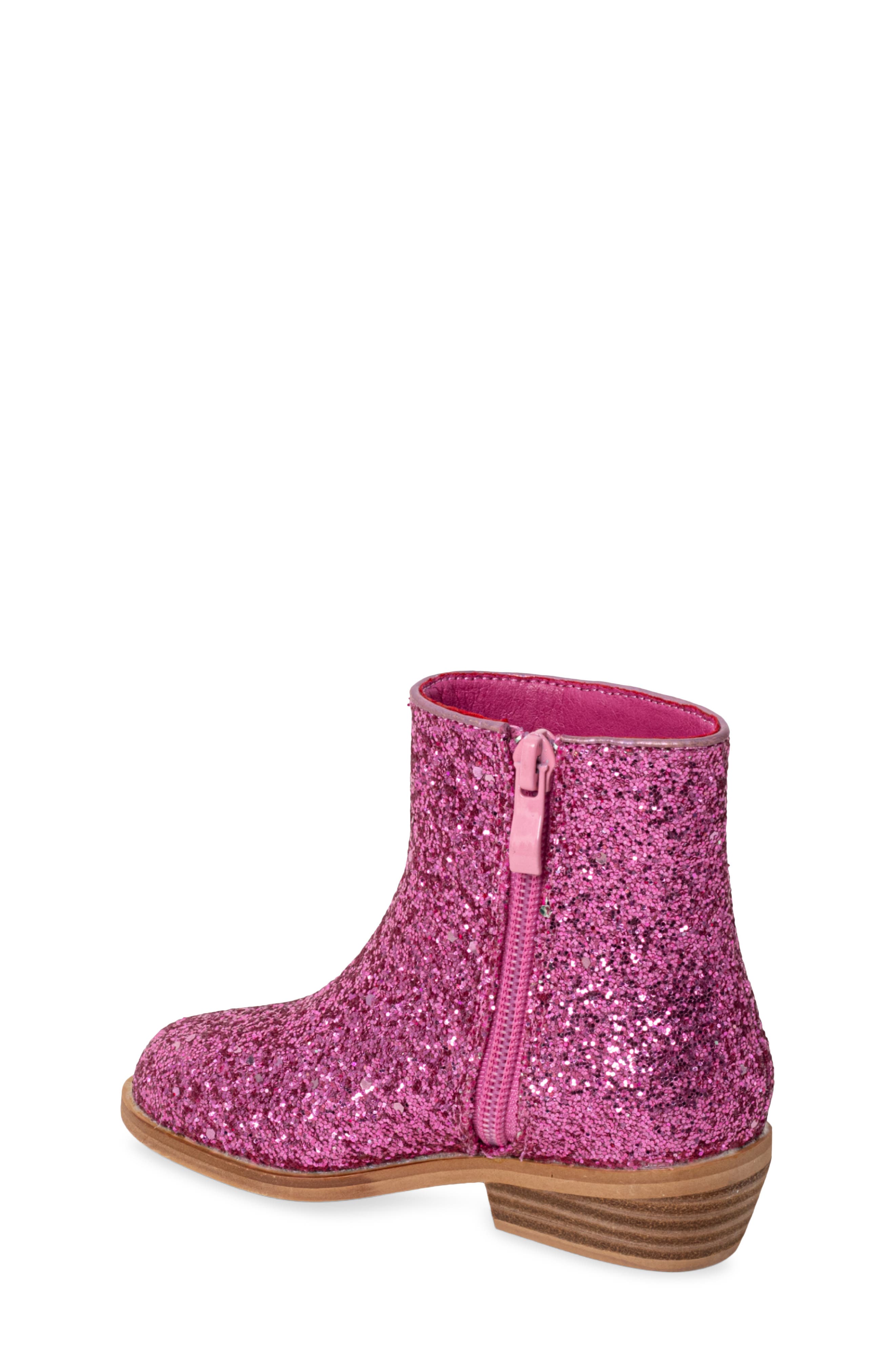 Kids' Glitter Bootie, Alternate, color, PINK GLITTER