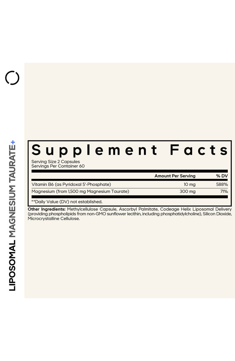 Codeage Liposomal Magnesium Taurate+ Mineral Supplement, Alternate, color, White