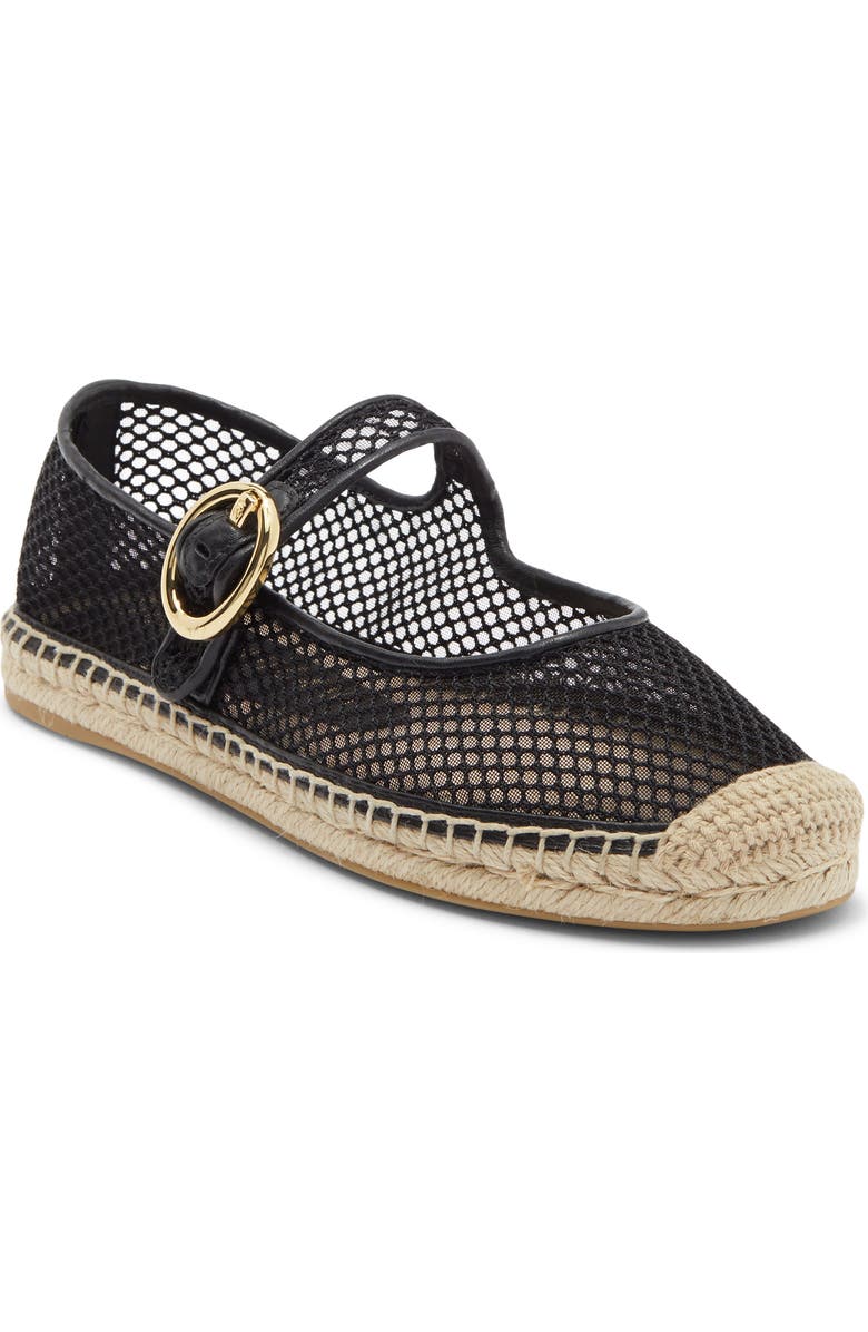 Stuart Weitzman Benni Espadrille Mary Jane Flat, Main, color, Black
