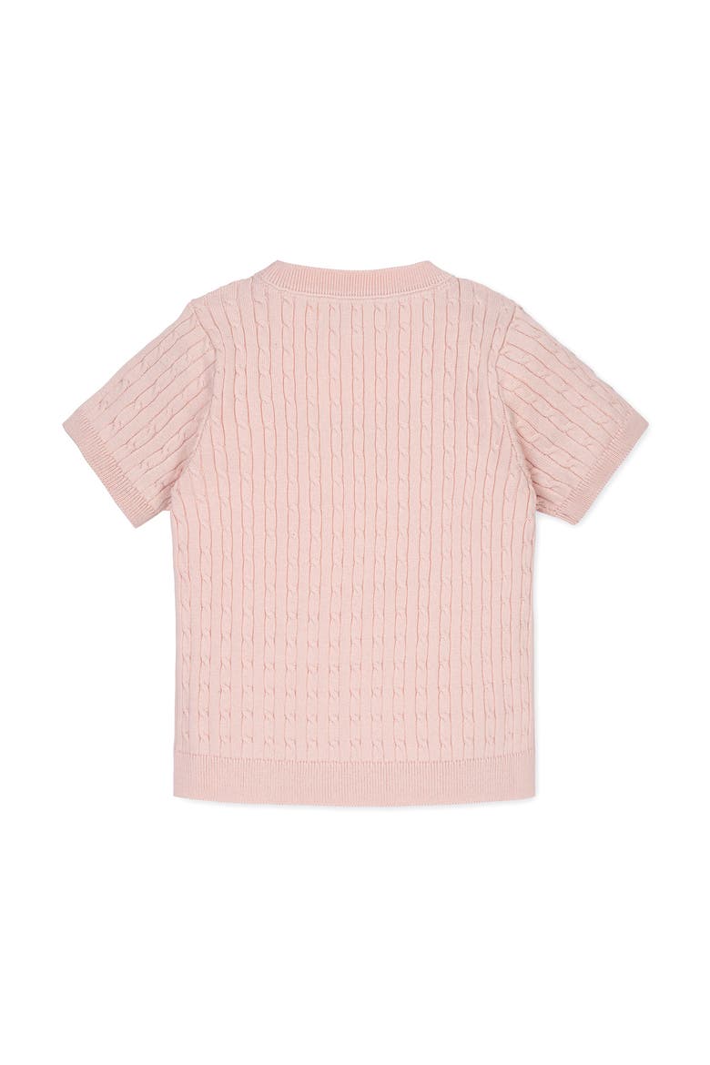 Kids' Organic Short Sleeve Cable Sweater, Alternate, color, Pale Pink