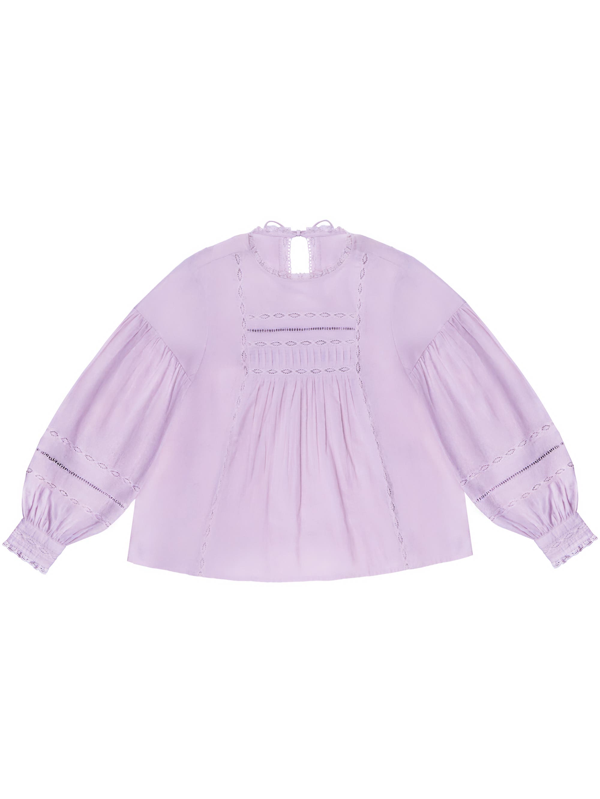 Lace Insert Long Sleeve Blouse - image 2