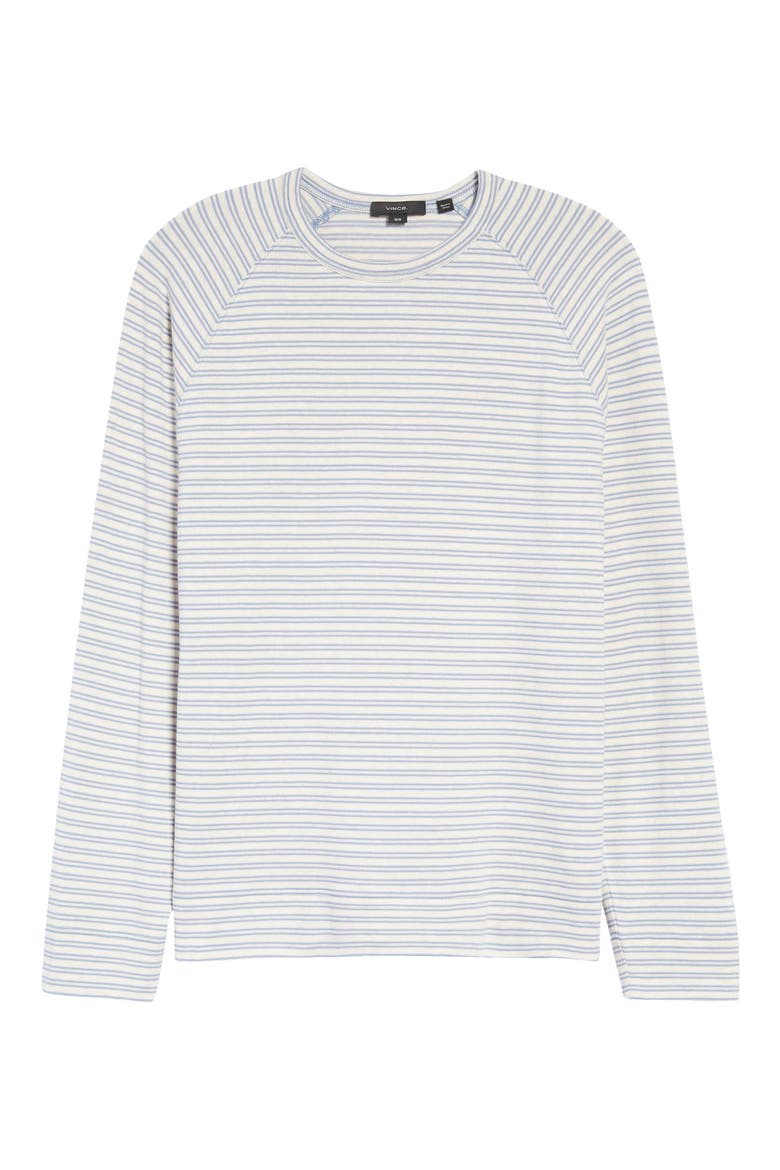 Stripe Stretch Cotton Gauze Sweater, Alternate, color, H BONE/ PACIFIC BLUE