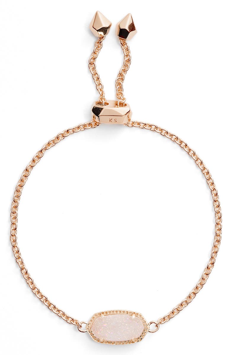 Kendra Scott Elaina Bracelet, Main, color, Iridescent Drusy/ Rose Gold