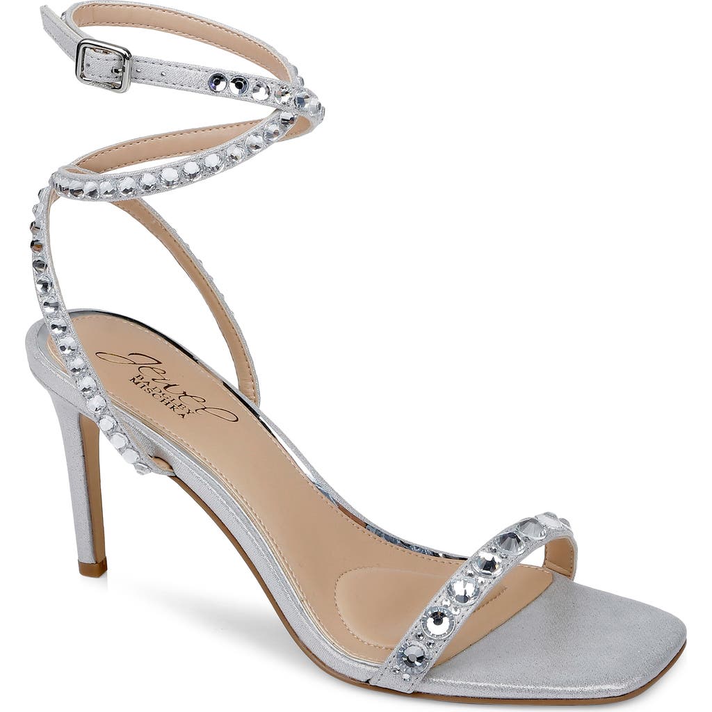 Jewel Badgley Mischka Hosana Ankle Strap Sandal In Silver
