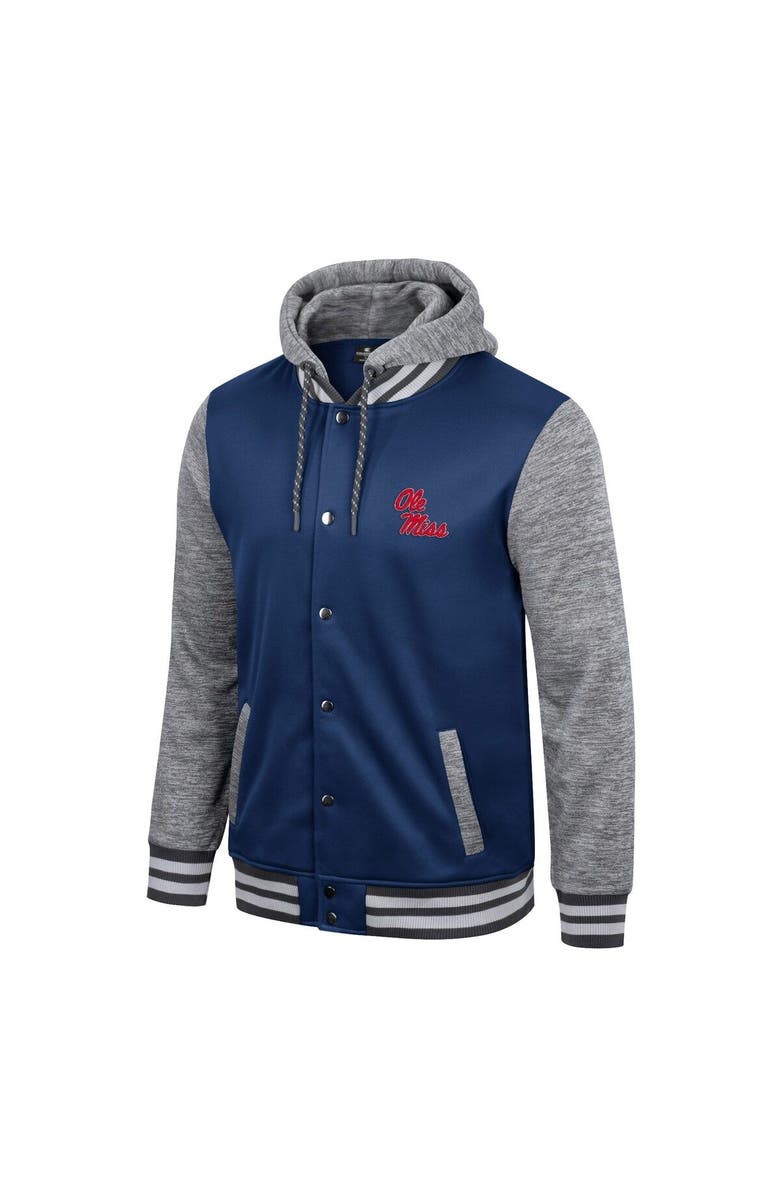 COLOSSEUM Men's Colosseum Navy Ole Miss Rebels Robinson Hoodie Full-Snap Jacket, Alternate, color, 