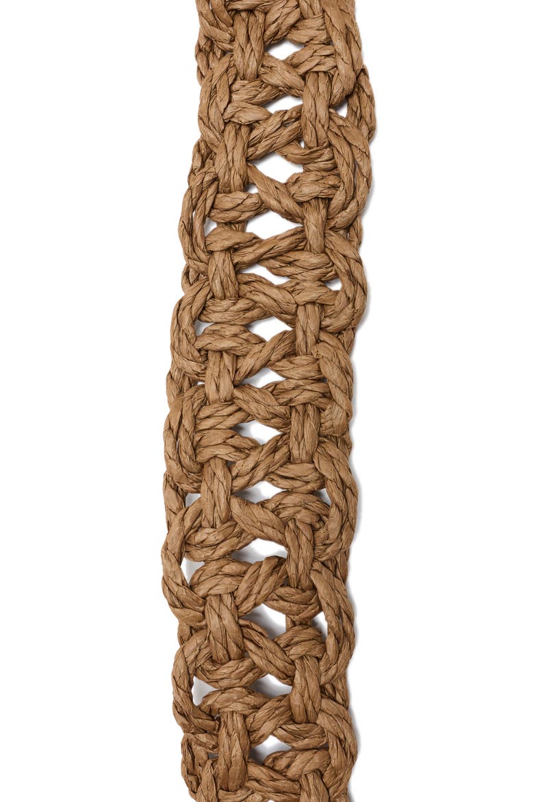Wide Woven Straw Belt, Alternate, color, ESPRESSO