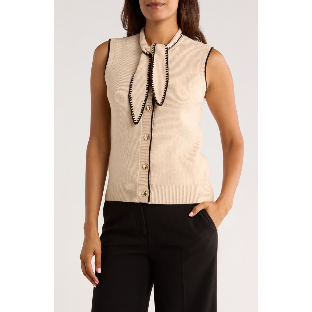 Love By Design Arielle Tie Front Sweater Tank In Multi