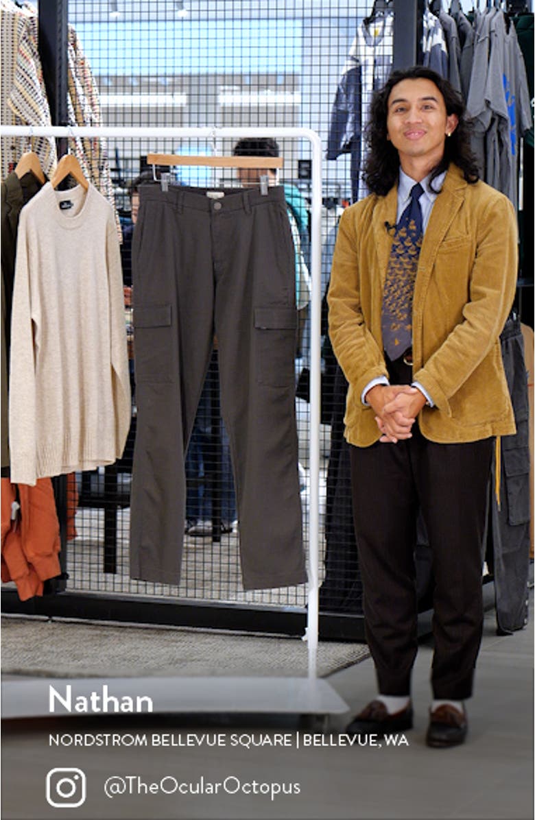 Ivan Flat Front Stretch Cotton & Viscose Cargo Pants, sales video thumbnail