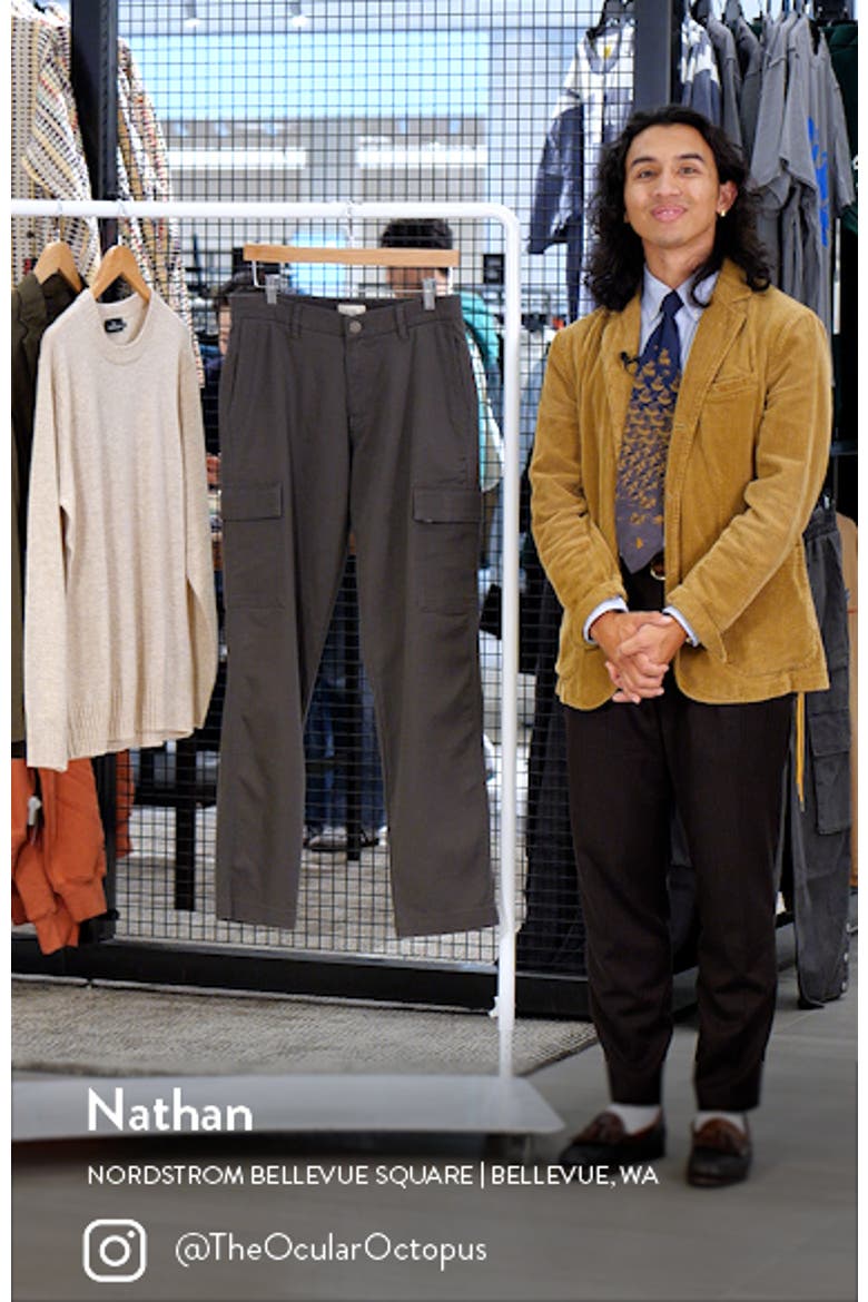 Ivan Flat Front Stretch Cotton & Viscose Cargo Pants video