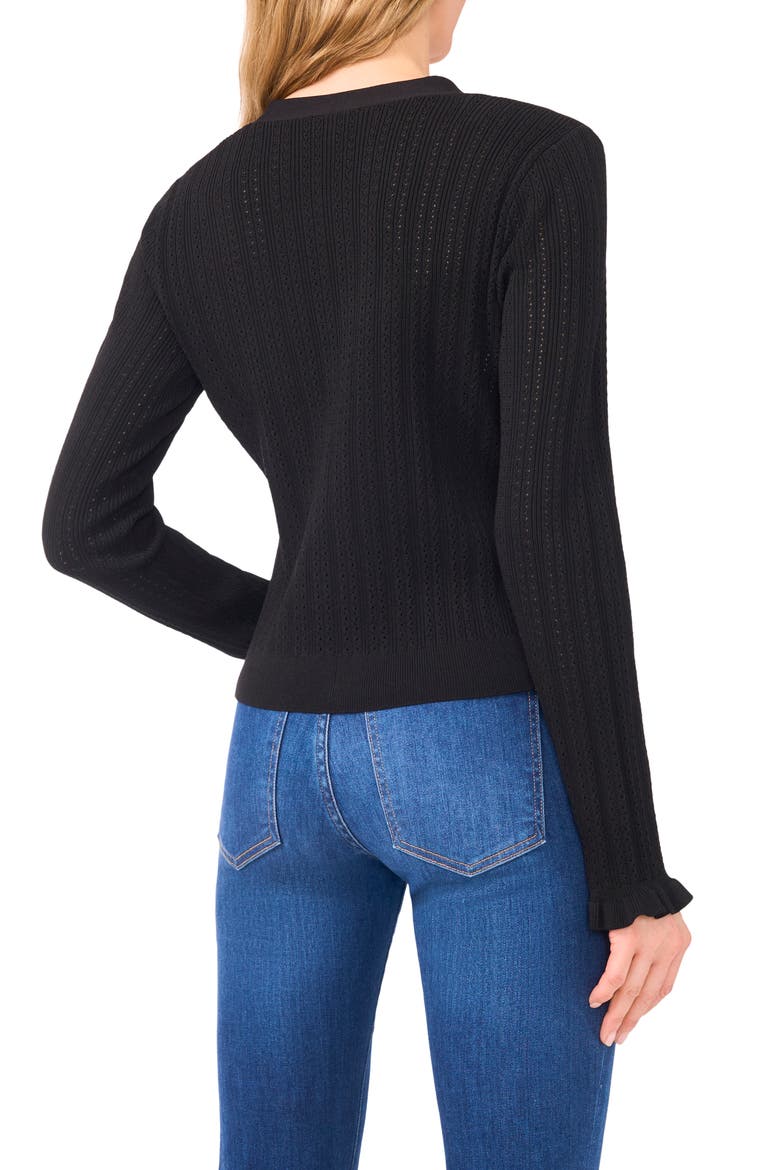 Pointelle Cardigan, Alternate, color, RICH BLACK