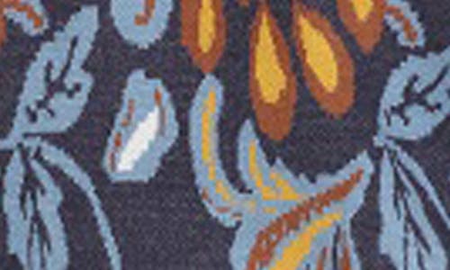 Rain And Rose Floral Quarter Zip Sweater In Multi