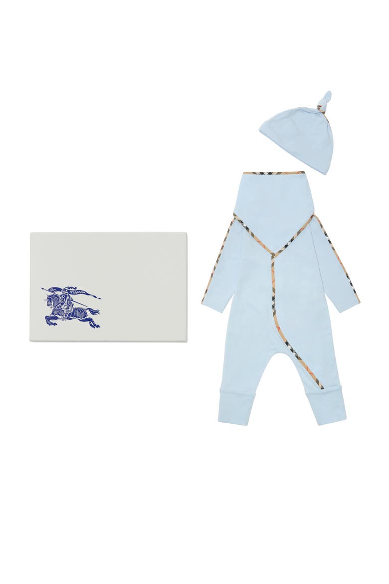 Stretch Cotton Three-piece Baby Gift Set, Main, color, Ice blue
