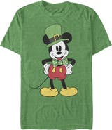 Mickey & Friends Men's Mickey Mouse St. Patrick's Day Lucky Cartoon Graphic Tee