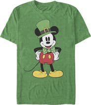 Mickey & Friends Men's Mickey Mouse St. Patrick's Day Lucky Cartoon Graphic Tee