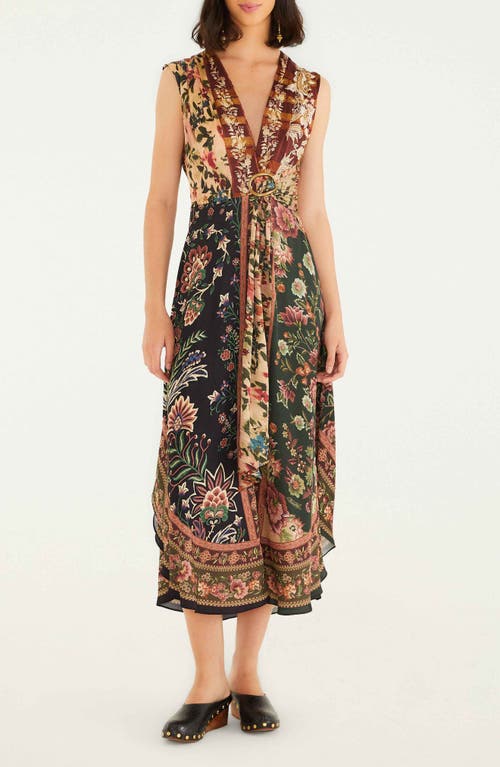 Farm Rio Mixed Winter Garden Lenzing Ecovero Viscose Sleeveless Maxi Dress In Multi