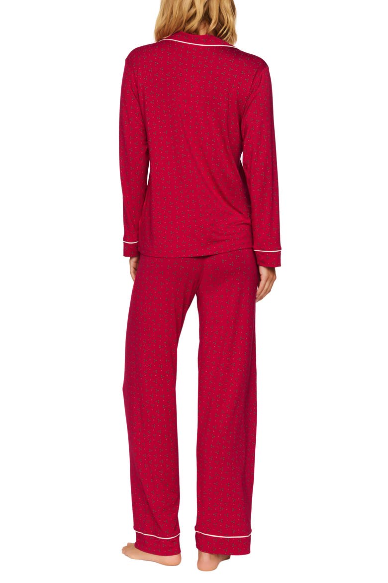 Gisele Printed Short Pajamas, Alternate, color, HOLLYBERRY HOLLY RED