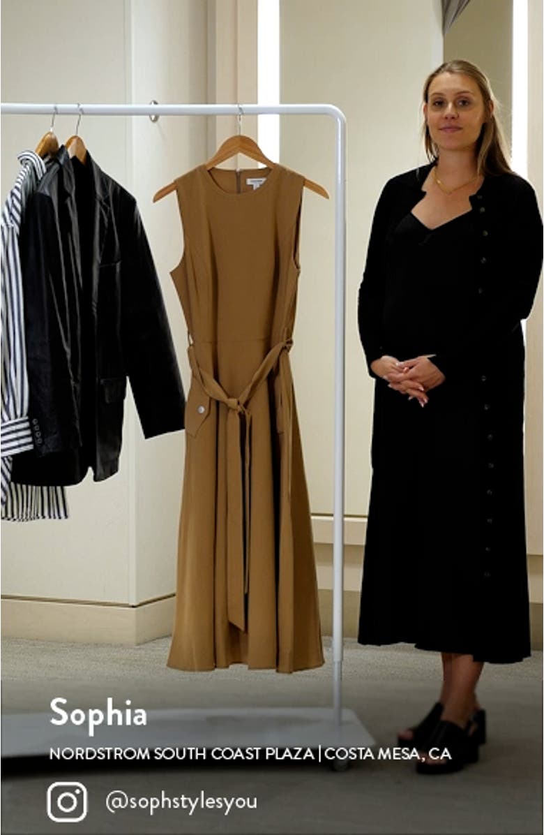 Tie Belt Fit & Flare Dress, sales video thumbnail