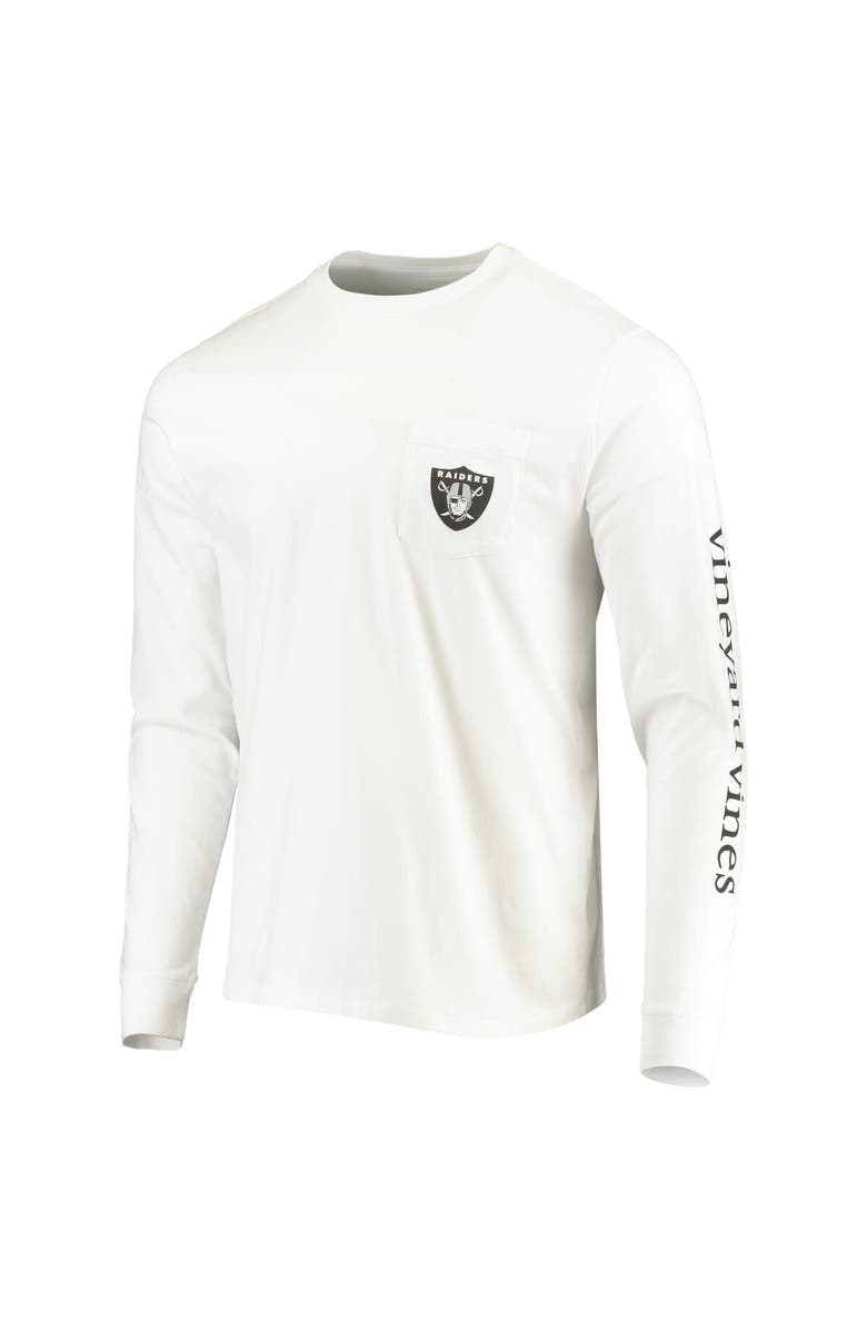 vineyard vines Men's Vineyard Vines White Las Vegas Raiders Whale Helmet Long Sleeve T-Shirt, Alternate, color, 